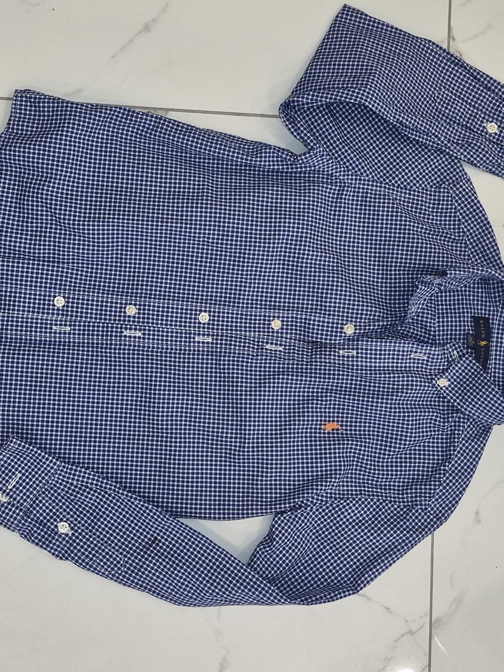Polo by Ralph Lauren Blue Gingham Check Button-Down Shirt